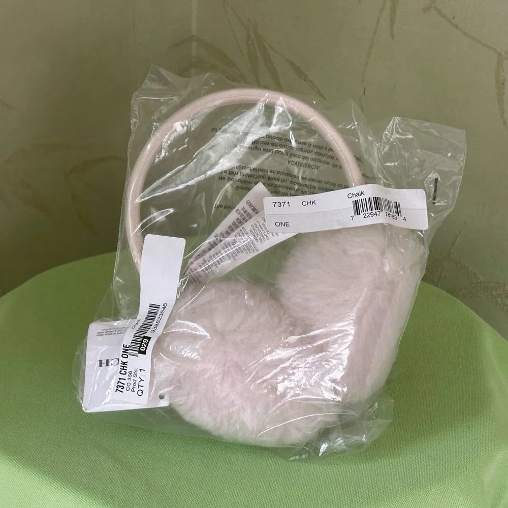 COACH SHEARLING AND LEATHER EARMUFFS:NWT CHALK 7371 - Picture 10 of 10